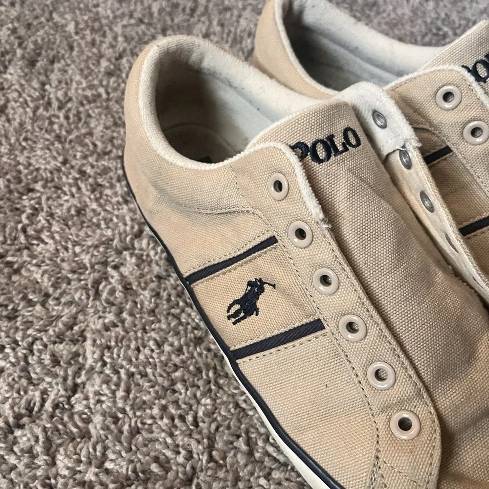Polo Ralph Lauren Canvas Sneakers Casual Shoes Classic Style Size 10D